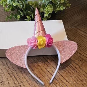 Pink Glitter Unicorn Headband Girls